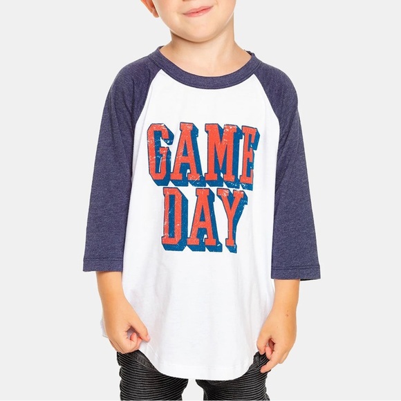 Chaser Other - Chaser Boy’s Raglan Game Day Graphic T Shirt 3/4 Sleeves Tee Size 6 NWT